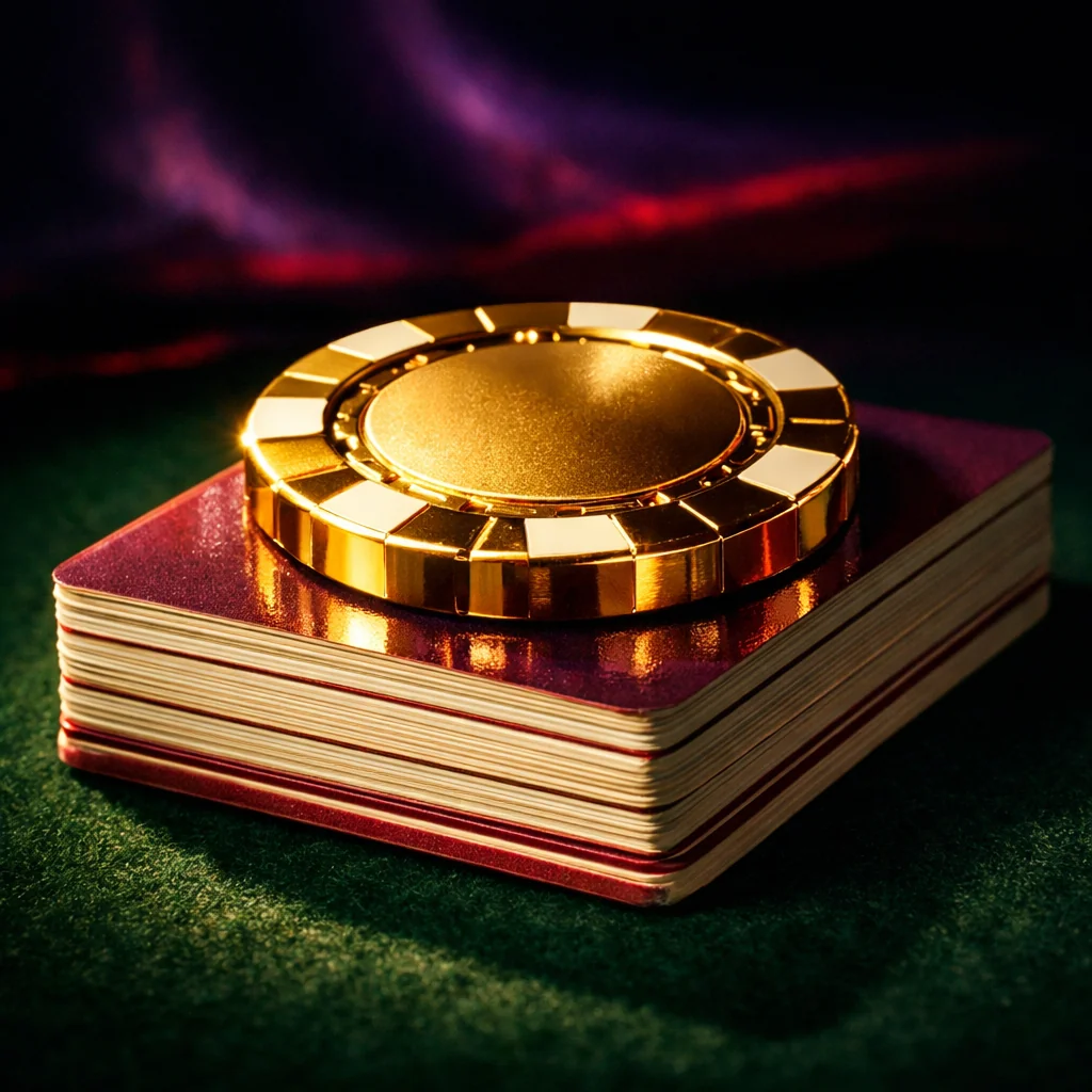 Macro-opname van gouden fiches op speeltafel